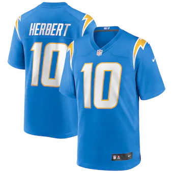 mens nike justin herbert powder blue los angeles chargers p